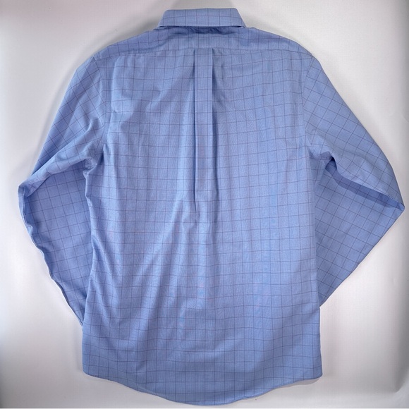 Brooks Brothers Men’s Blue Windowpane Dress Shirt Slim Fit 16 5 7 - Picture 5 of 8